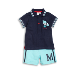 12д/4-074 Костюм летний: футболка-поло+ шорты для малышей, KappAhl Disney