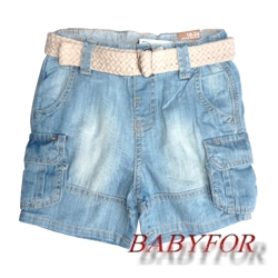0912/2-21а Шорты джинса с поясом для малышей, Zara