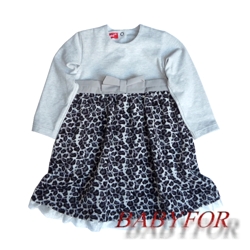 Платье нарядное комбинированное длинный рукав для малышей, TUTTA