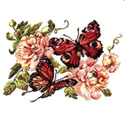 Пионы и бабочки  42-06